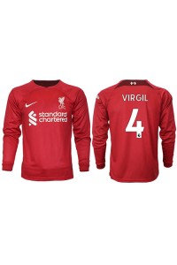 Fotbalové Dres Liverpool Virgil van Dijk #4 Domácí Oblečení 2022-23 Dlouhý Rukáv